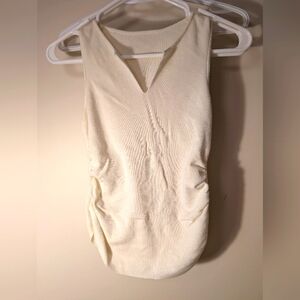 Cream Sleeveless Knit Top